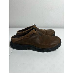 Timberland Trek Travel ACT Slip-On Loafers Mules Brown Leather Sz 11,5 M Slides